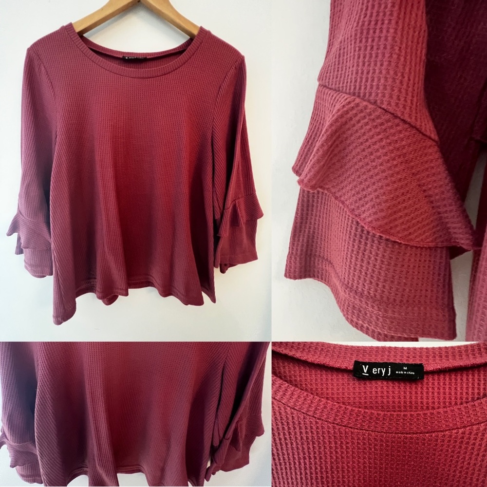 Women’s waffle knit boutique blouse